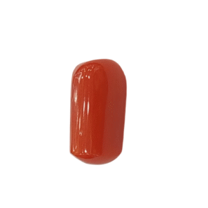 Natural  Red Coral | Certified  | Capsule Cut  Gemstone Summary No. IGCDKBAJ44927