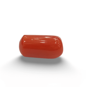 Natural  Red Coral | Certified  | Capsule Cut  Gemstone Summary No. IGCDKBAJ44927